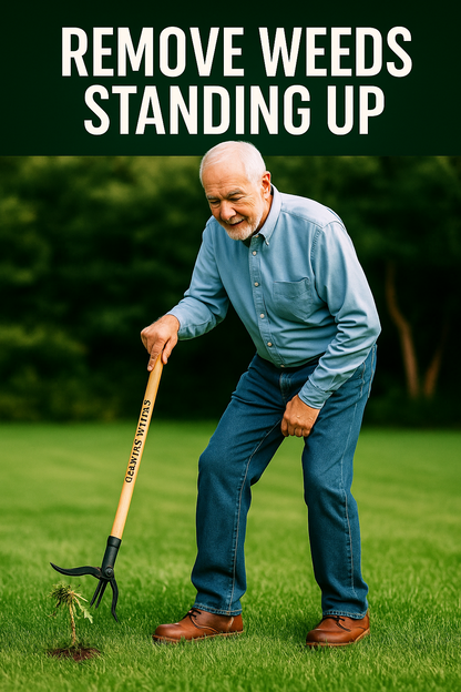 Grampa’s Weeder – Stand-Up Weed Root Puller - 114cm Bamboo Handle & Steel Claw